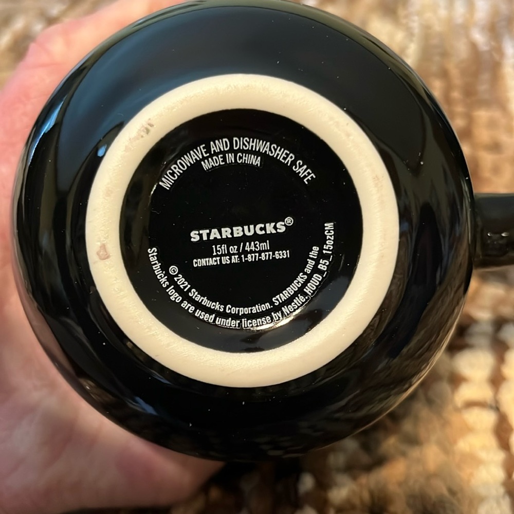 Starbucks coffee mugs sold in pairs ceramic 15oz black with logo microwaveable - Picture 3 of 5